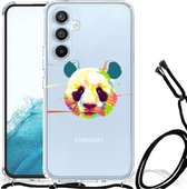 Silicone Hoesje Geschikt voor Geschikt voor Samsung Galaxy A54 5G Telefoon Hoesje met doorzichtige rand Panda Color