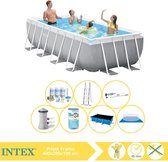 Intex Prism Frame Zwembad - Opzetzwembad - 400x200x100 cm - Inclusief Solarzeil Pro, Onderhoudspakket, Filter, Grondzeil en Stofzuiger
