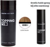 Topping PRO - Licht bruin haar - Hair Building Fibers - 27,5g - met gratis spray - Keratine Haarvezels - Haarverdikker - Volume Poeder - Camoufleert Kale en Dunne Plekken - Uitgroei - Haaruitval