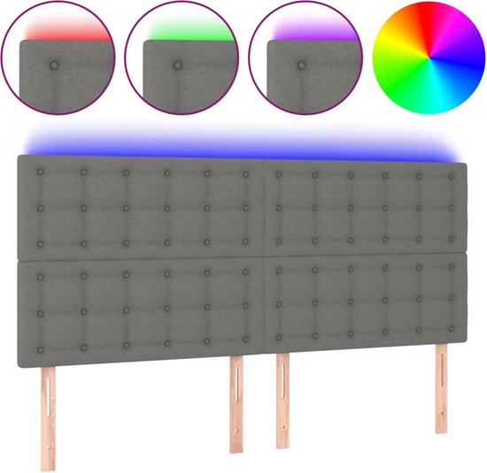 Hoofdbord 200x200 cm stof donkergrijs kopen