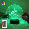 Veilleuse LED Multi pour Tableau d'Ecriture - Effaçable - Incl. télécommande et stylo
