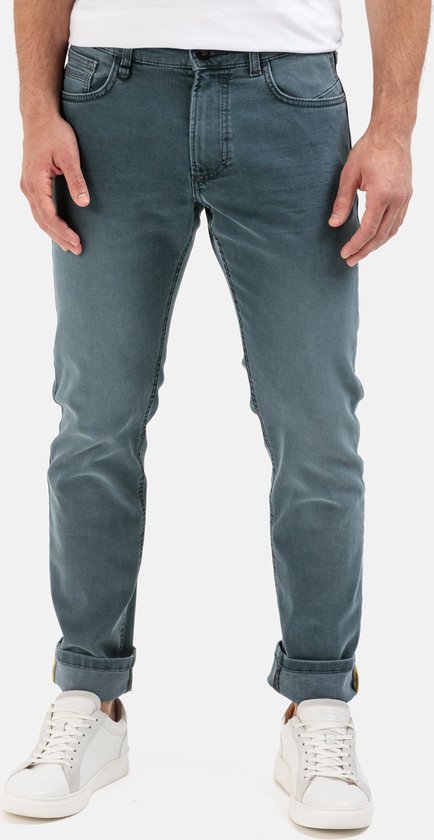 camel active Slim fit 5-Pocket Jeans - Maat menswear-36/32 - Blouw-Groen