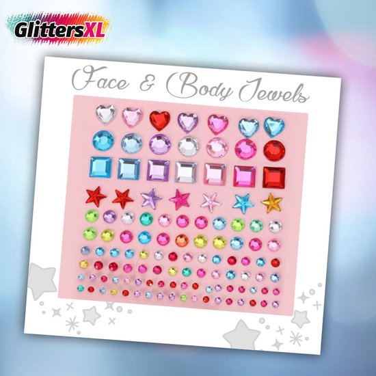 GlittersXL Face & Body Jewels (115 Diamantjes Multicolor) [Dots