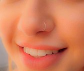 Faux Piercing Nez - Argent - Faux Anneau piercing de nez Acier Inoxydable - Anneau Faux Nez - Faux Piercing - 8 mm