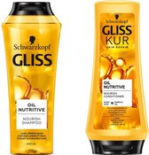 Schwarzkopf - Gliss kur - Oil nutrive Shampooing & Conditioner - pour cheveux crépus et secs - avec oméga 9 et huile de marula