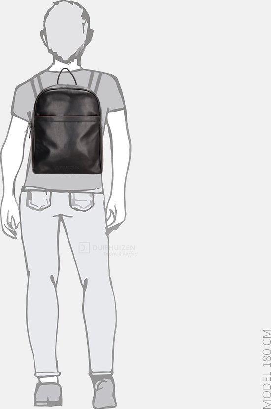 Micmacbags Le Mans Heren LaptoptasRugzak Leer Zwart