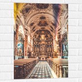 Muursticker - Kerk Vol met Prachtige Gouden Schilderingen - 50x75 cm Foto op Muursticker