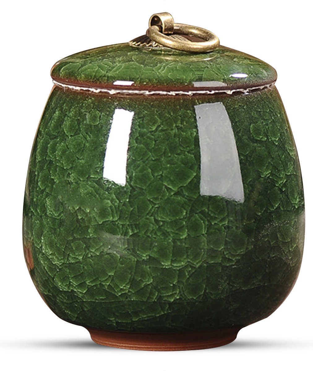 Luxe Urn 170 ML - Crematie Urn - Uniek - Voor Huisdieren of Menselijk As - Crematie As - Mini Urn - Decoratie Urn - GROEN