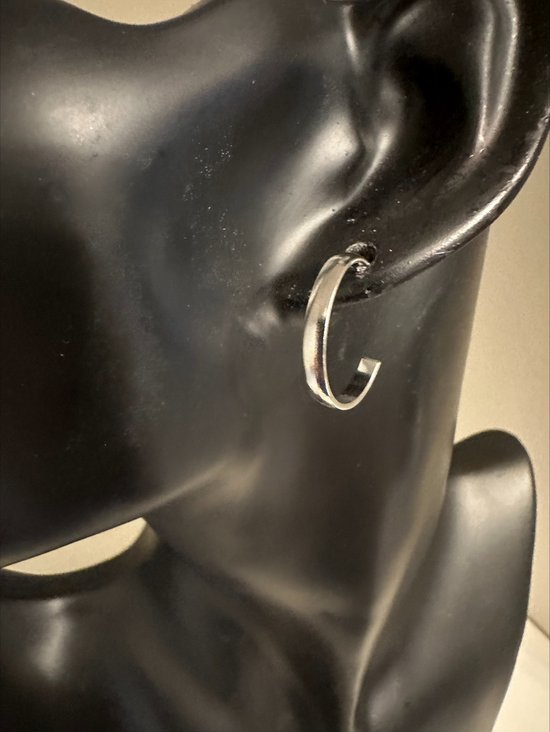Boucles d'oreilles en acier poli, anneau 60 mm