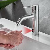 waterkraan badkamer keukenkraan keuken automatische wastafelmengkraan roestvrij staal voor wastafel badkamer chroom zilver