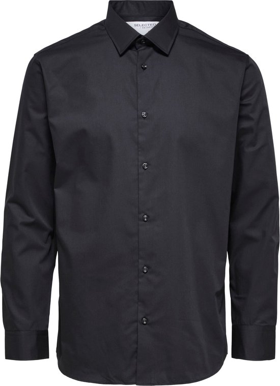 Selected - Heren Overhemden Regethan Classic Overhemd Zwart - Zwart - Maat XL