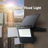 LED solar bouwlamp - 15W vervangt 50W - IP65 - 6500K daglicht - Zwart - Zonne-energie breedstraler
