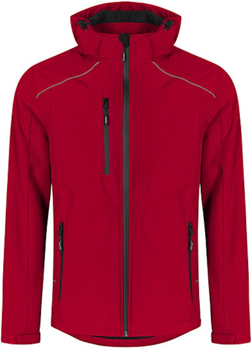 Men’ Softshell Outdoorjas met afneembare capuchon Fire Rood
