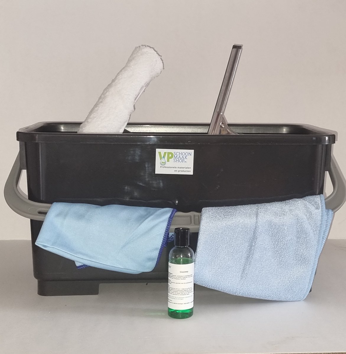 Goedkoopste Ramenwas set 35 cm met emmer en deksel (Glazenwasser) starter set