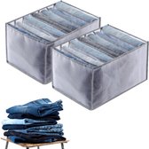 Kleding broeken lade organizer set van 2 - jeans opbergbox kast kledingkast - broekhanger ruimtebesparende kledinghangers
