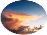 PVC Schuimplaat Ovaal - Mooie Zonsondergang met Wolken - 68x51 cm Foto op Ovaal (Met Ophangsysteem)