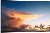 Acrylglas - Mooie Zonsondergang met Wolken - 120x80 cm Foto op Acrylglas (Wanddecoratie op Acrylaat)