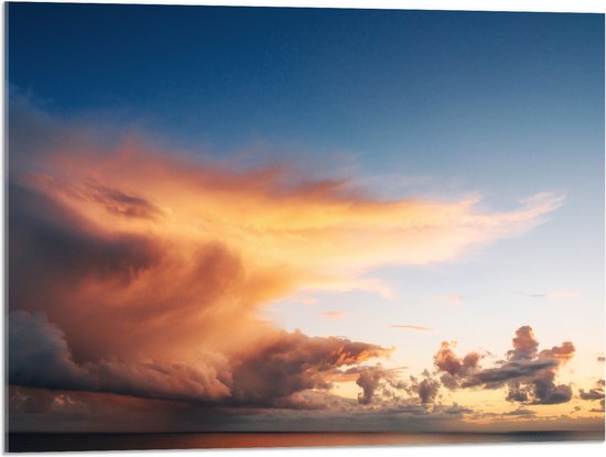 Acrylglas - Mooie Zonsondergang met Wolken - 80x60 cm Foto op Acrylglas (Met Ophangsysteem)