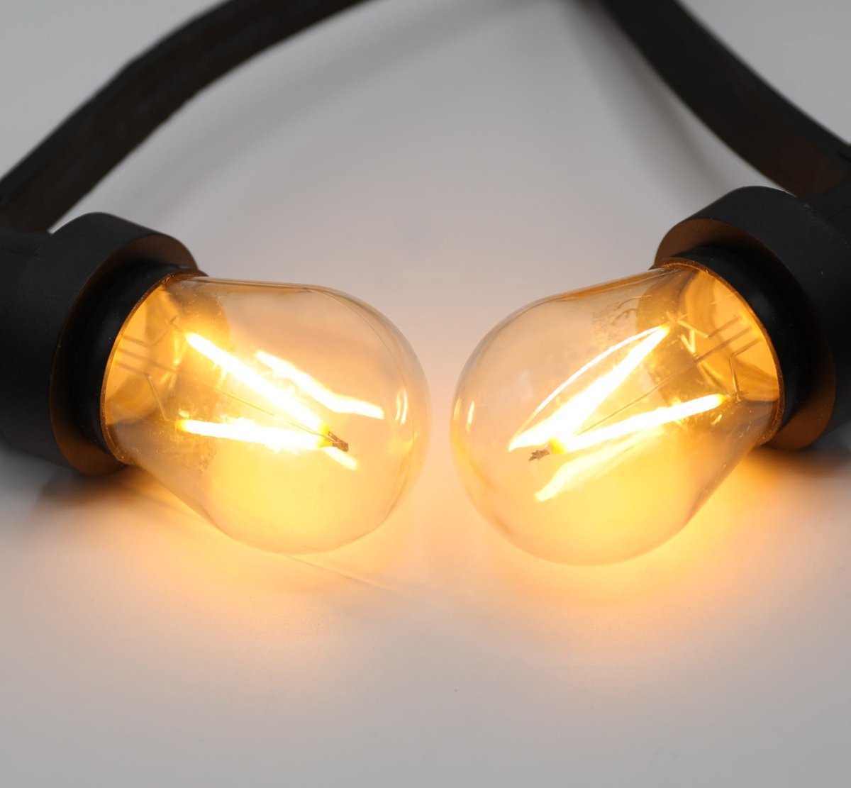 Prikkabel set met LED lampen, 20 meter met 40 fittingen - 3 watt dimbare filament lampjes 2000K