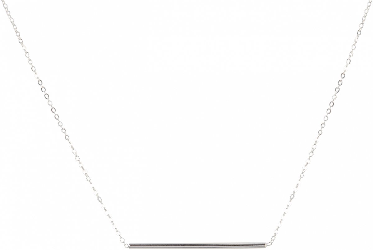Lovenotes symboolcollier - zilver - ankerschakel - staafje - 39 + 4 cm