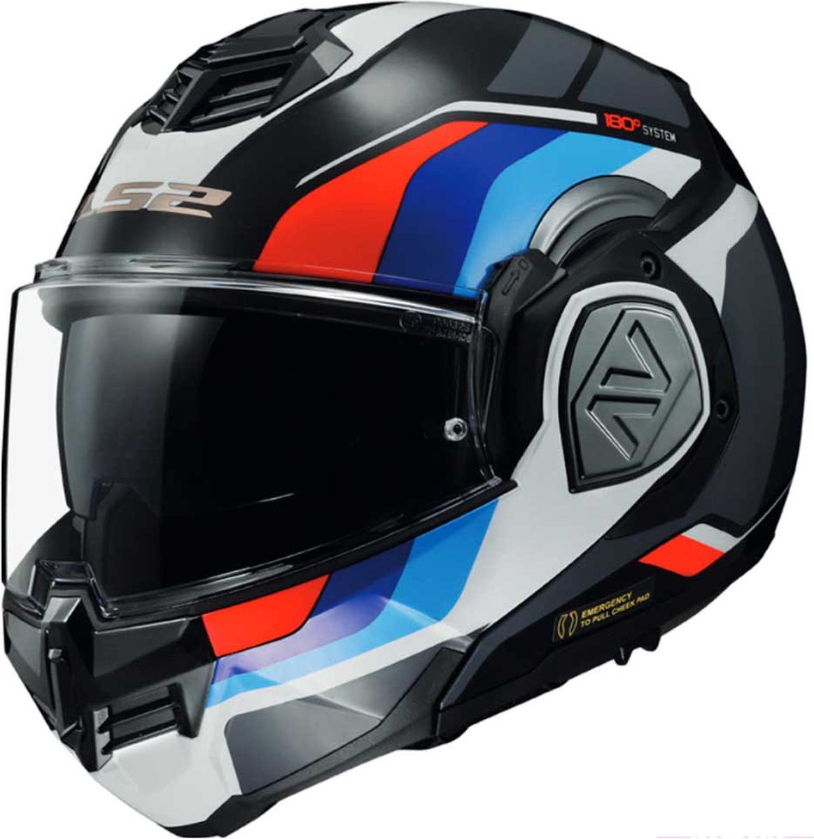 LS2 FF906 Advant Sport systeemhelm zwart blauw rood XL