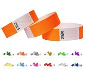 Bracelets Tyvek pour événements - 1000 pièces - Oranje fluo