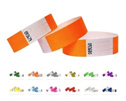 Tyvek polsbandjes voor evenementen - 1000 stuks - Neon Oranje