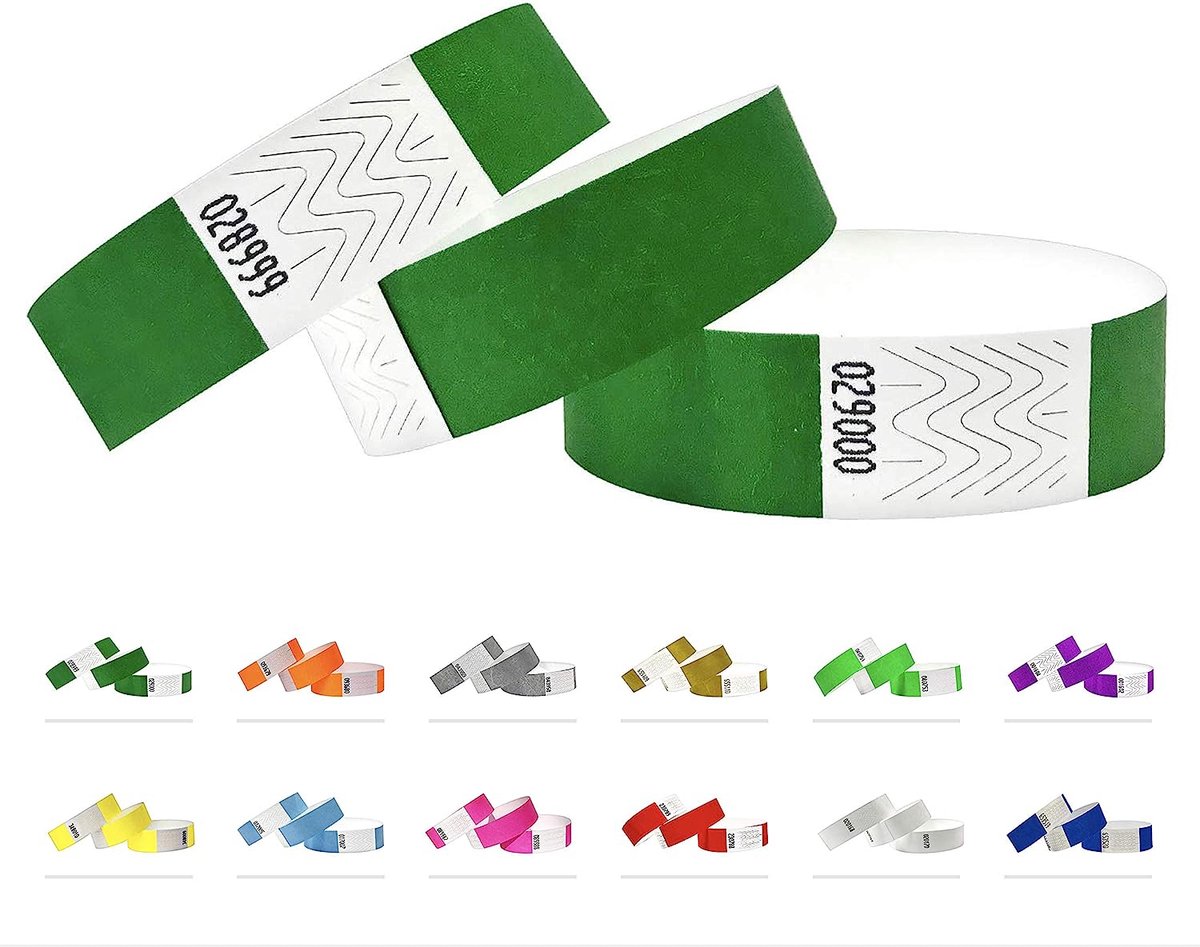 Tyvek polsbandjes voor evenementen - 1000 stuks - Donker groen