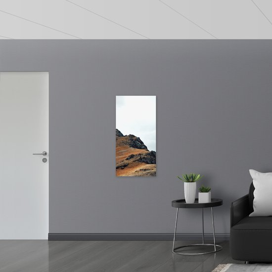 Hout - Bergens - Stenen - Lucht - Wolken - 50x100 cm - 9 mm dik - Foto op Hout (Met Ophangsysteem)