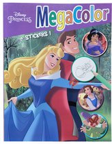 Megacolor, livre de coloriage, princesse, avec autocollants