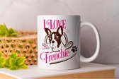 Mok I Love my Frenchie - pets - honden - liefde - cute - love - dogs - dogs - dog mom - dog dad- cadeau - huisdieren