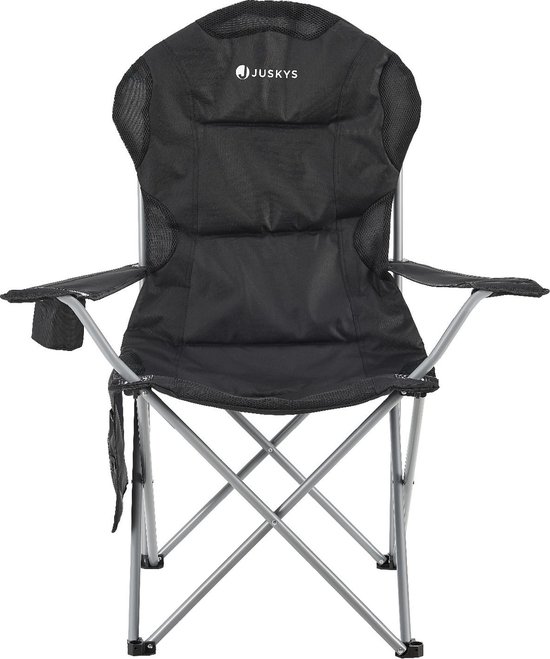 Inklapbare Campingstoel / Vouwstoel Lido - Zwart - Incl. Opbergtas — afbeelding 2