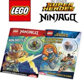 LEGO Ninjago + Super Heroes - Voordeelbundel van 2 doeboeken met Batman en Ninjago poppetjes - Vanaf 6 jaar - LEGO boek pakket 7 jaar / 8 jaar/ 9 jaar / 10 jaar - Inclusief LEGO poppetjes / figuren - Cadeau jongen / meisje