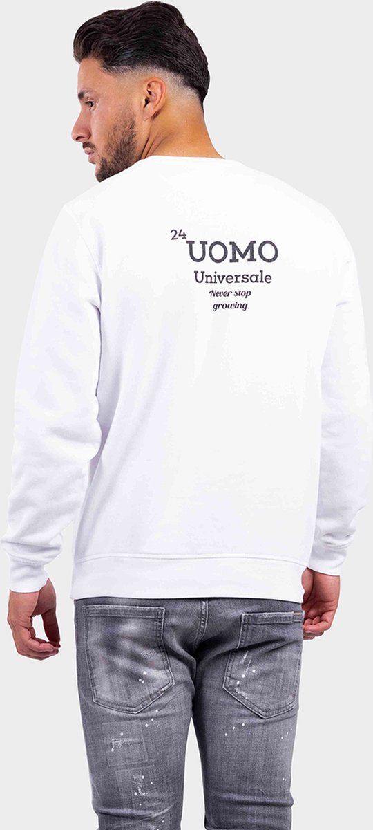 24 Uomo Universale Sweater Heren Wit - Maat: XS