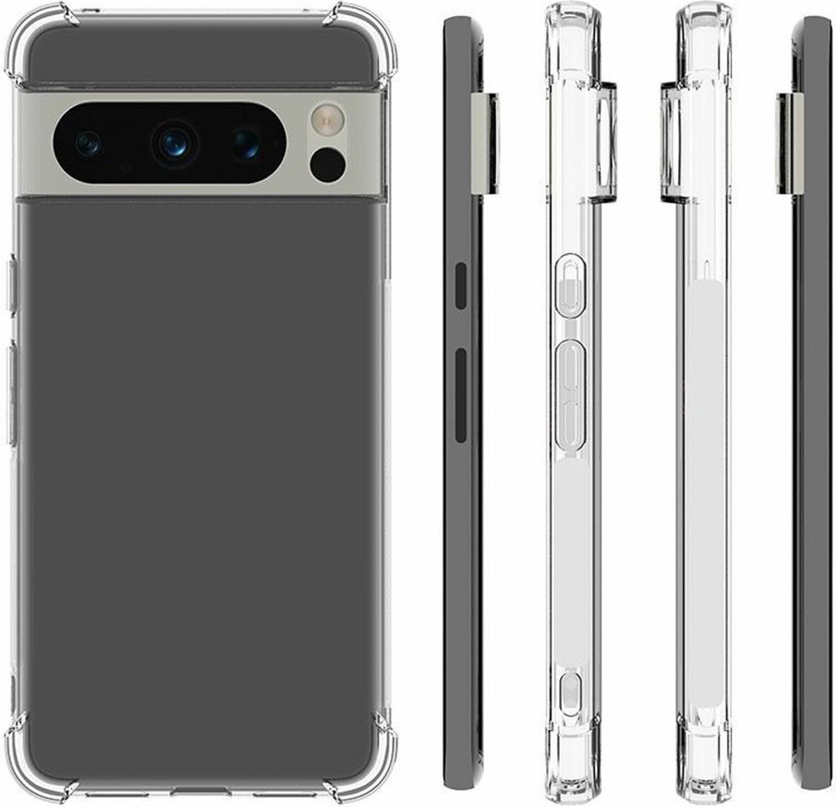 Anti-shock Back Cover voor de Google Pixel 8 Pro Transparant