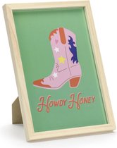 Partydeco - Houten Frame - Howdy Honey Laars - 20 x 30 cm
