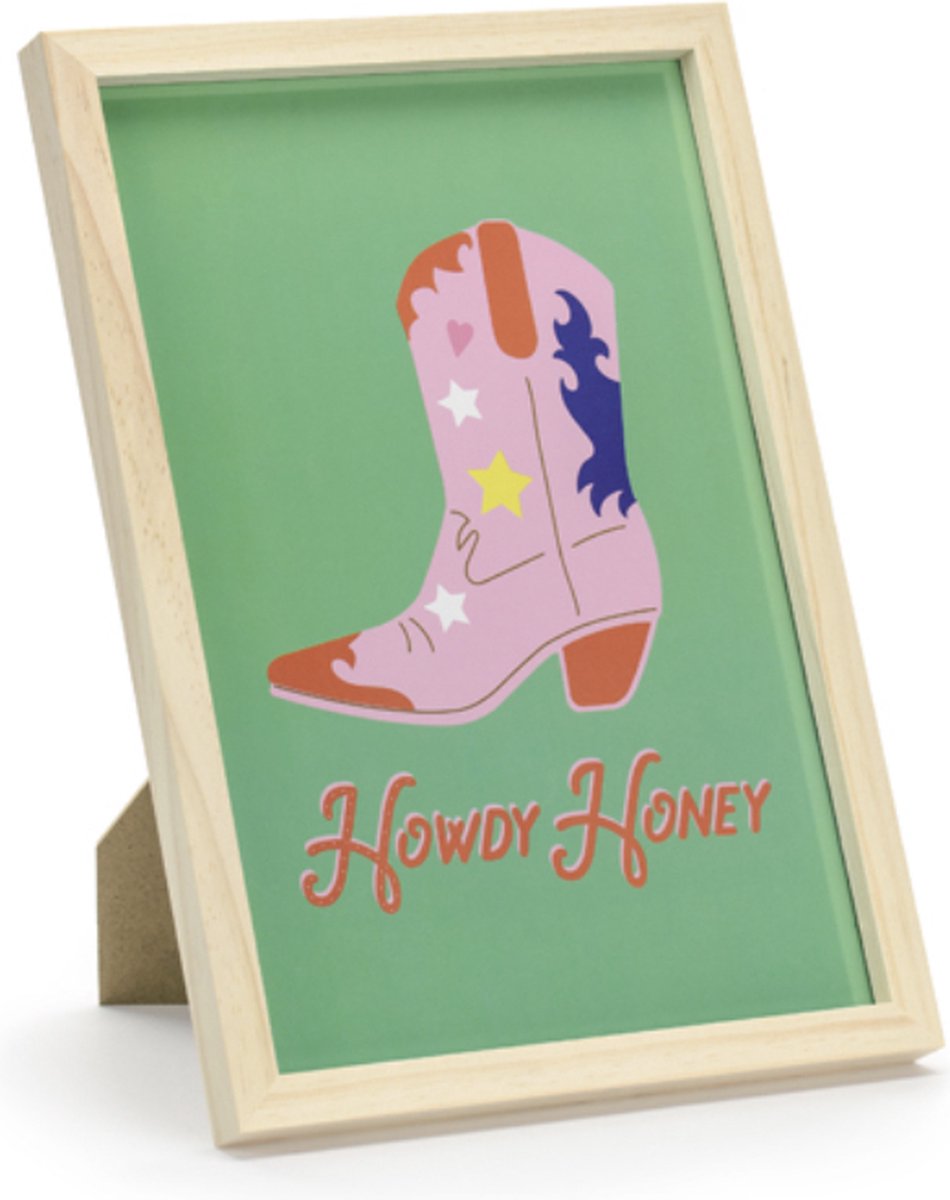 Houten Frame - Howdy Honey Laars - 20 x 30 cm