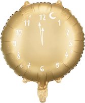 Partydeco - Folieballon klok goud wit - 45 cm