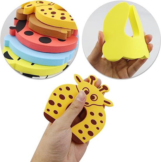 Waledano® Deurstoppers Schuim voor kinderen - 5 Stuks Willekeurige Kleur - Deurstoppers van Foam - Veiligheids Deurstopper - Kind - Baby - Dieren - Klem bescherming voor Deuren en Ramen - Vinger bescherming