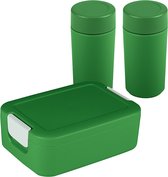 Sunware - Sigma home broodtrommel klein + 2x drinkbeker - groen