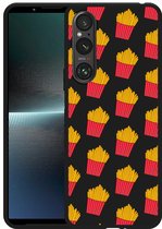 Cazy Hoesje Zwart geschikt voor Sony Xperia 1 V Franse Frietjes