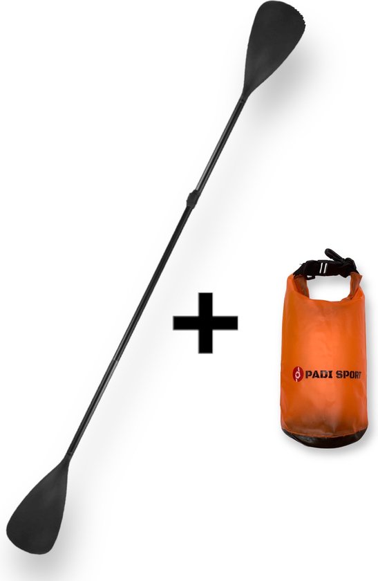 Padisport - Kajak Peddel + waterproof bag 2L - roeispaan - peddels - peddel verstelbaar - super licht - peddel - sup paddle