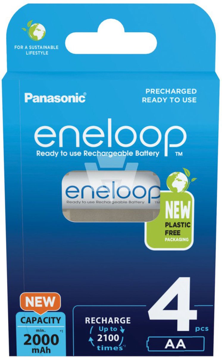 Panasonic eneloop oplaadbare AA batterij - 2000 mAh - NiMH - 4 stuks