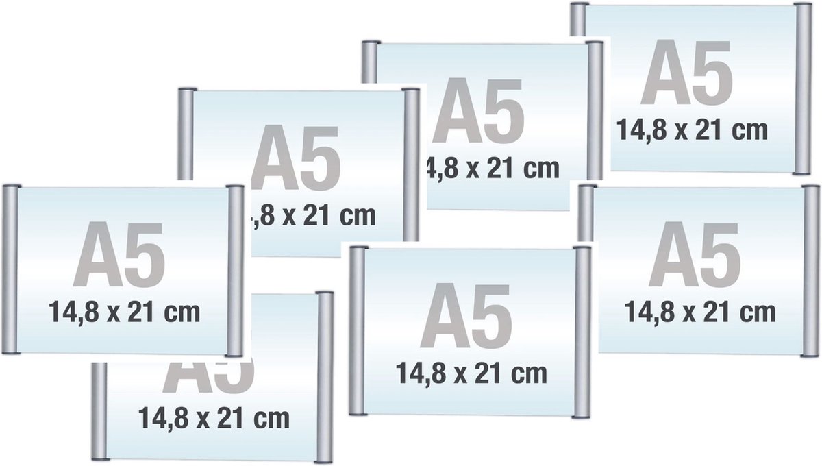 7 pack M65/Bewegwijzeringsborden met Klikprofiel /formaat 9,9x21 cm/wegwijs bordjes/aluminium deurbordjes/naambordje kantoor/route bordje/aanwijs bordje/zelfklevend/verwijs bord/ informatie bord.