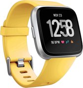 Siliconen Smartwatch bandje - Geschikt voor Fitbit Versa / Versa 2 silicone band - geel - Strap-it Horlogeband / Polsband / Armband - Maat: Maat S