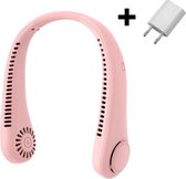 COCHO Neck Fan Pink - Ventilateur facial portable - Rechargeable - 3 positions - Incl. Sac de voyage et chiffon de nettoyage - Version PRO