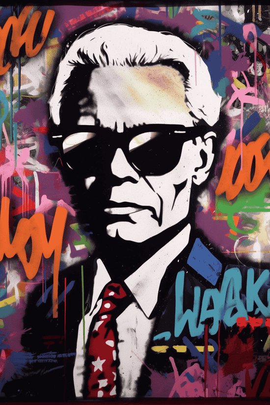 Affiche Karl Lagerfeld | Affiche Karl Lagerfeld | Affiche de graffitis |  Décoration... | bol