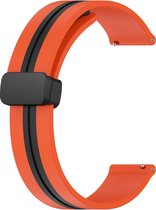 Siliconen bandje - geschikt voor Samsung Galaxy Watch 6 / Watch 6 Classic / Watch 5 / Watch 5 Pro / Watch 4 / Watch 4 Classic / Watch 3 41 mm / Watch 42 mm / Active / Active 2 - oranje-zwart