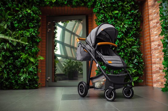 Lionelo Amber Kinderwagen 3 in 1 - Reiswieg + Buggy + Autostoel - Luchtbanden, Volledige Vering - Comfortabel baby matras - Snel Inklapbaar - Luiertas - Regenhoes - Muskietennet - Vanaf Geboorte tot 4 jaar (0-22 kg)