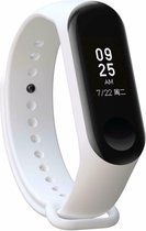 Siliconen Smartwatch bandje - Geschikt voor Xiaomi Mi band 3 / 4 siliconen bandje - wit - Strap-it Horlogeband / Polsband / Armband